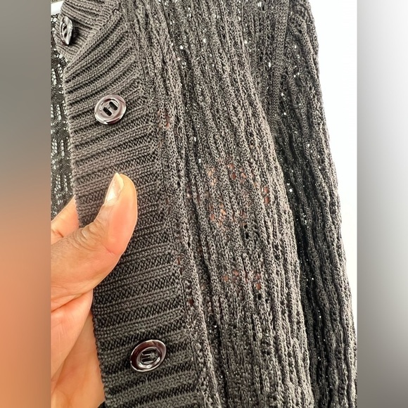 Worth black long duster cardigan sweater size S - Picture 9 of 10